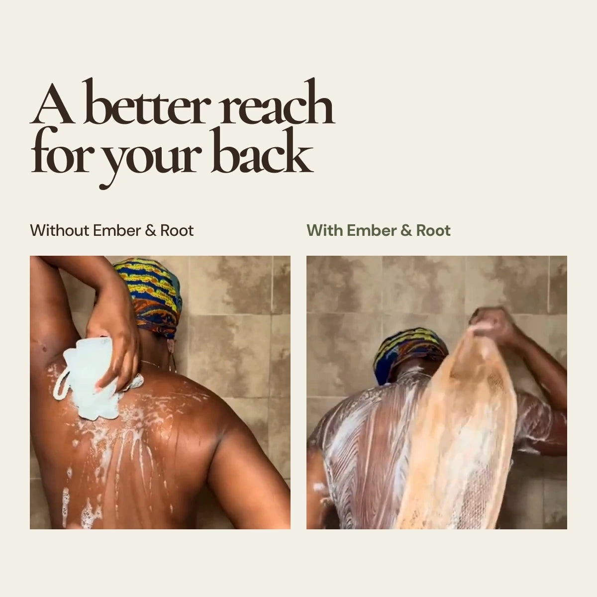 Without and with Ember & Root: two back-washing demonstrations