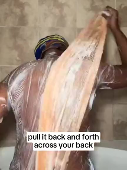 A net held at both ends across a person's back
